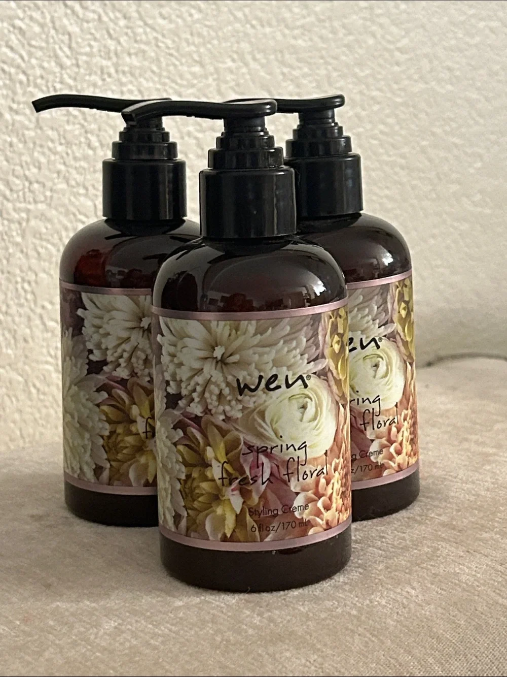 Wen spring fresh floral styling crème lot of 3 - each 6 fl oz - new